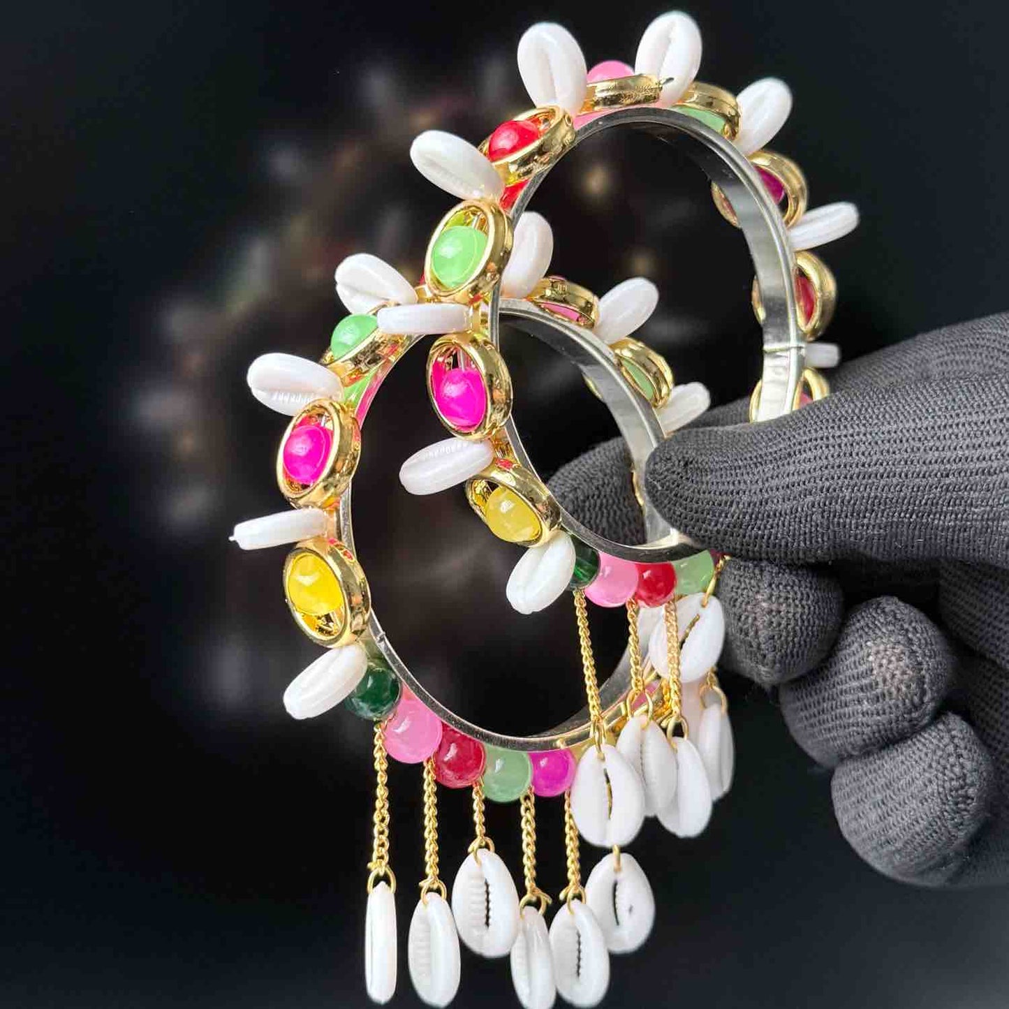 Kodi Latkan Bangles For Women, Traditional bangles multicolor for Wedding Haldi Ceremony Baby Shower pack of 2