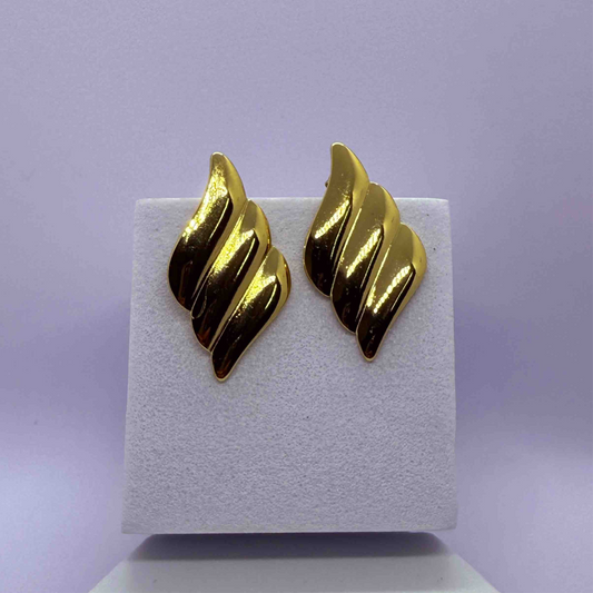 Gold Plated Wings Anti Tarnish Earring/ Studs Chunky Statement Earrings For Women