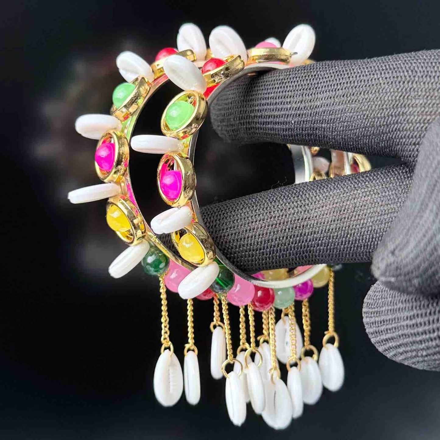 Kodi Latkan Bangles For Women, Traditional bangles multicolor for Wedding Haldi Ceremony Baby Shower pack of 2