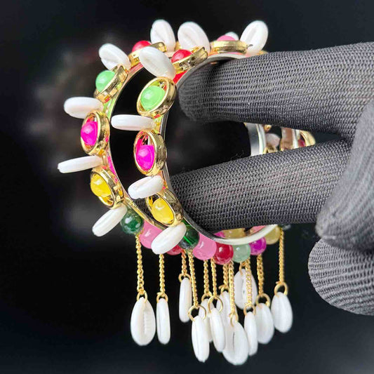 Kodi Latkan Bangles For Women, Traditional bangles multicolor for Wedding Haldi Ceremony Baby Shower pack of 2