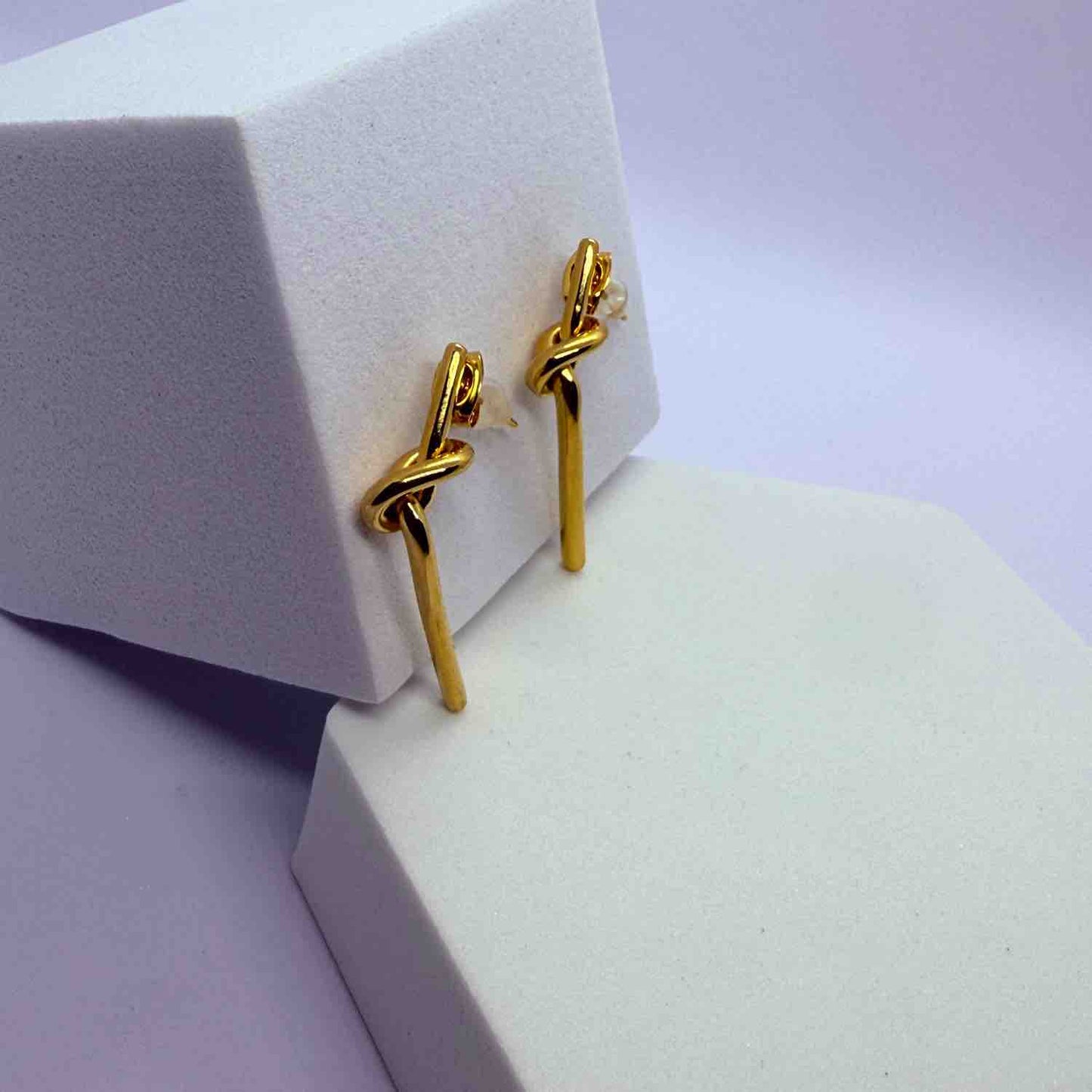Long Knot Gold Plated Earring
