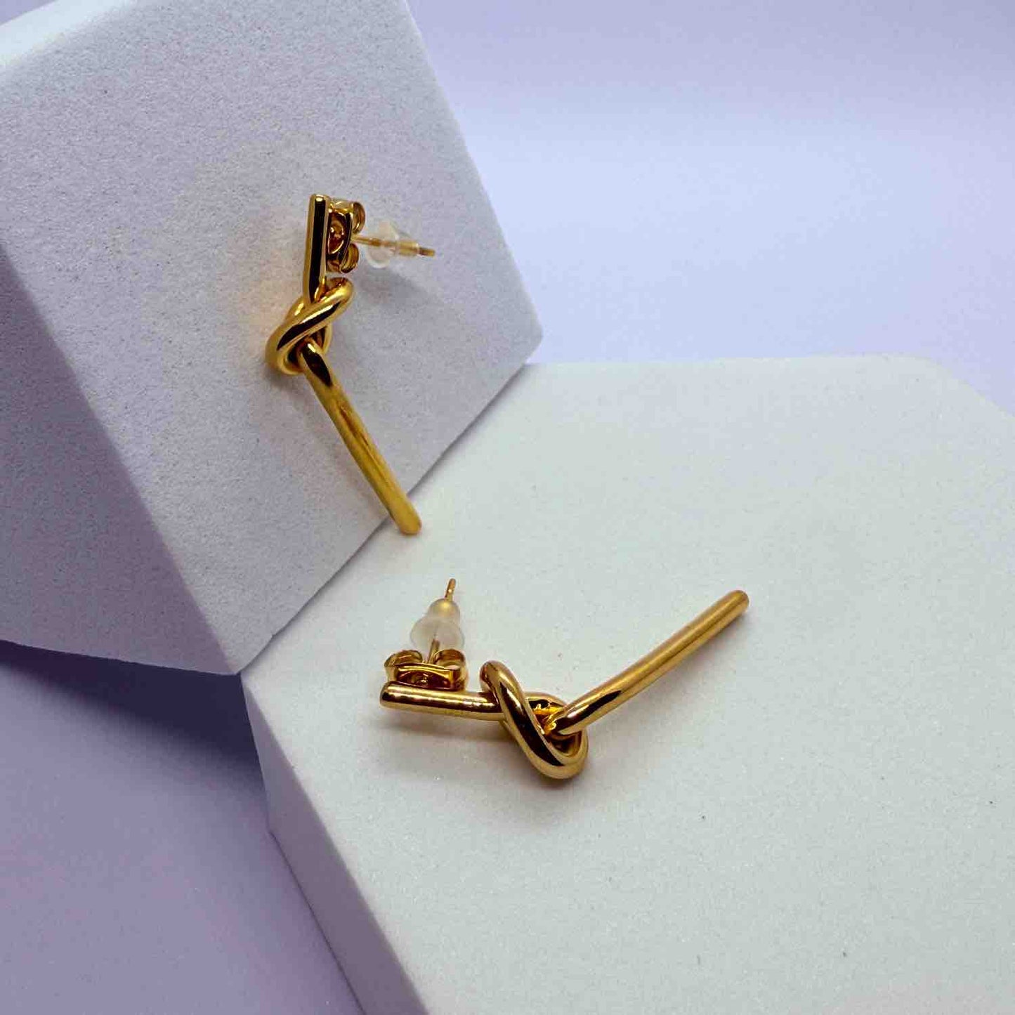 Long Knot Gold Plated Earring