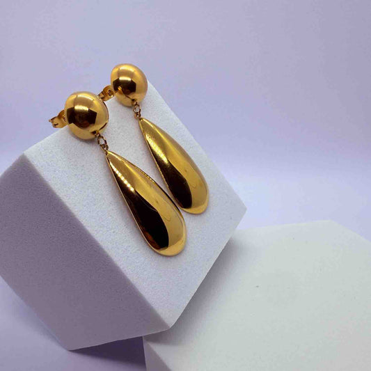 Gold-toned contemporary drop earrings
