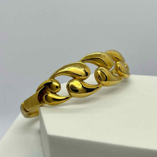 Gold Plated Chunky Bubble Braceleted