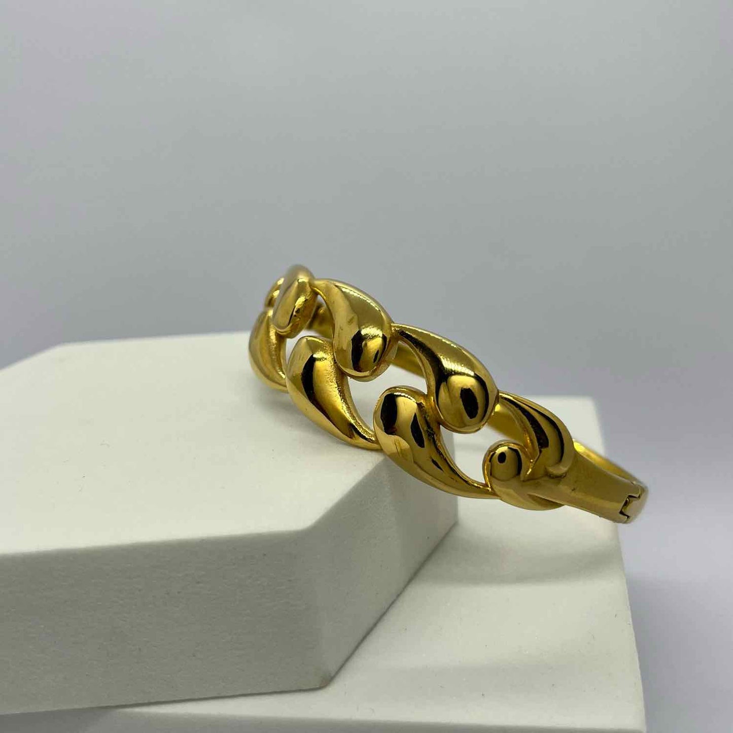 Gold Plated Chunky Bubble Braceleted