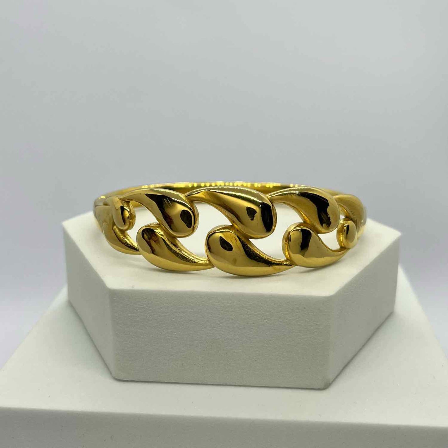 Gold Plated Chunky Bubble Braceleted