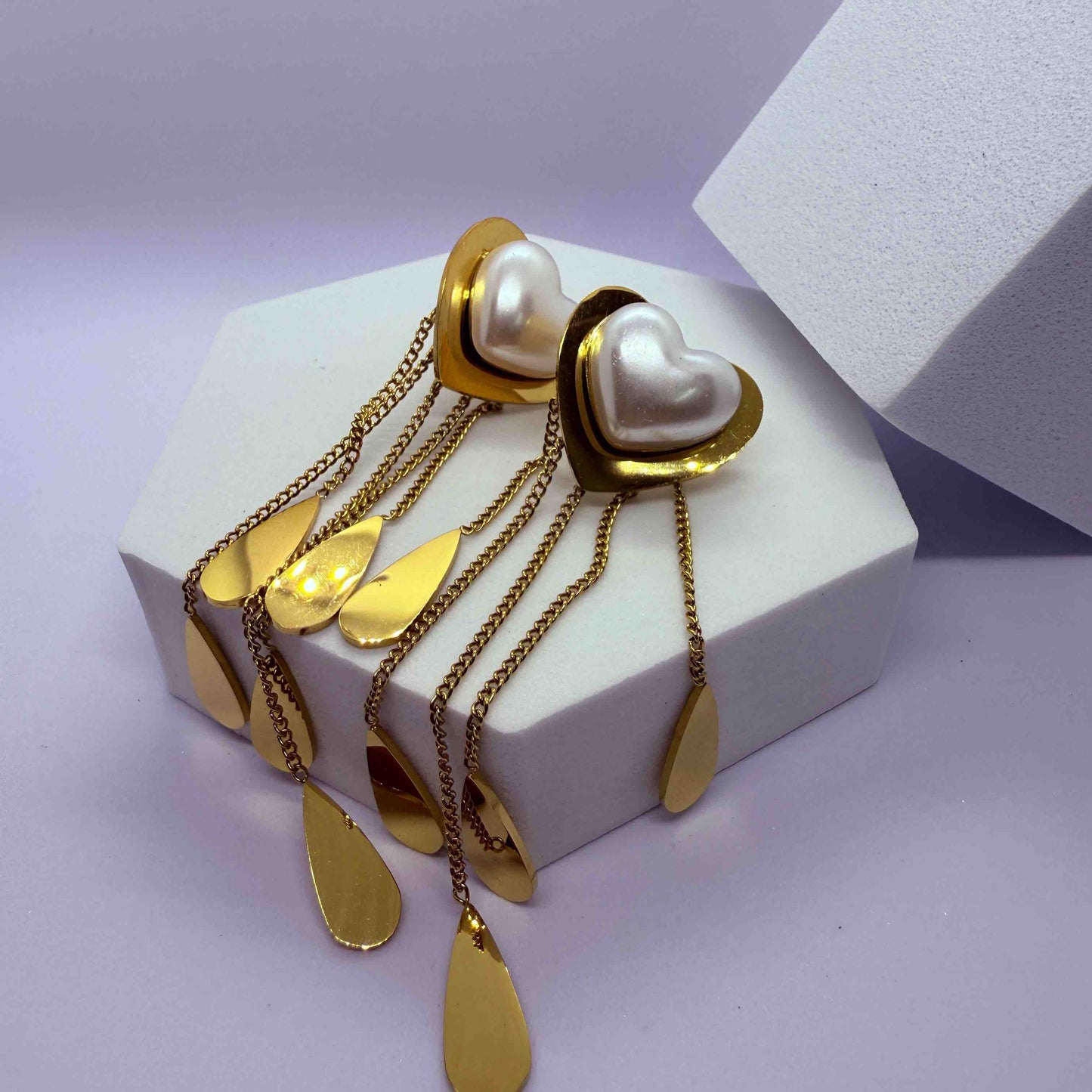 Gold Plated Anti Tarnish Heart  Earrings