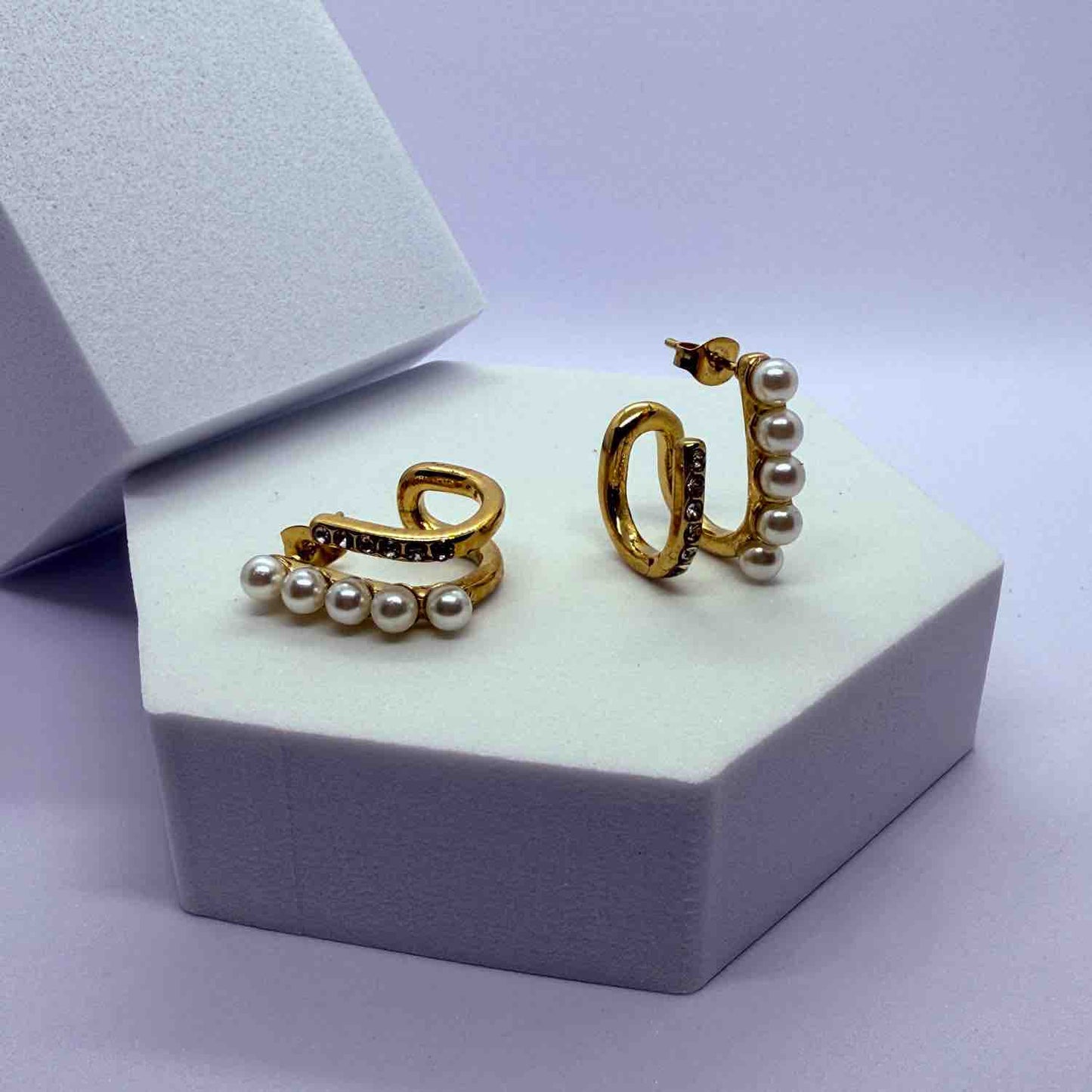 Gold-Plated Contemporary Studs Earrings
