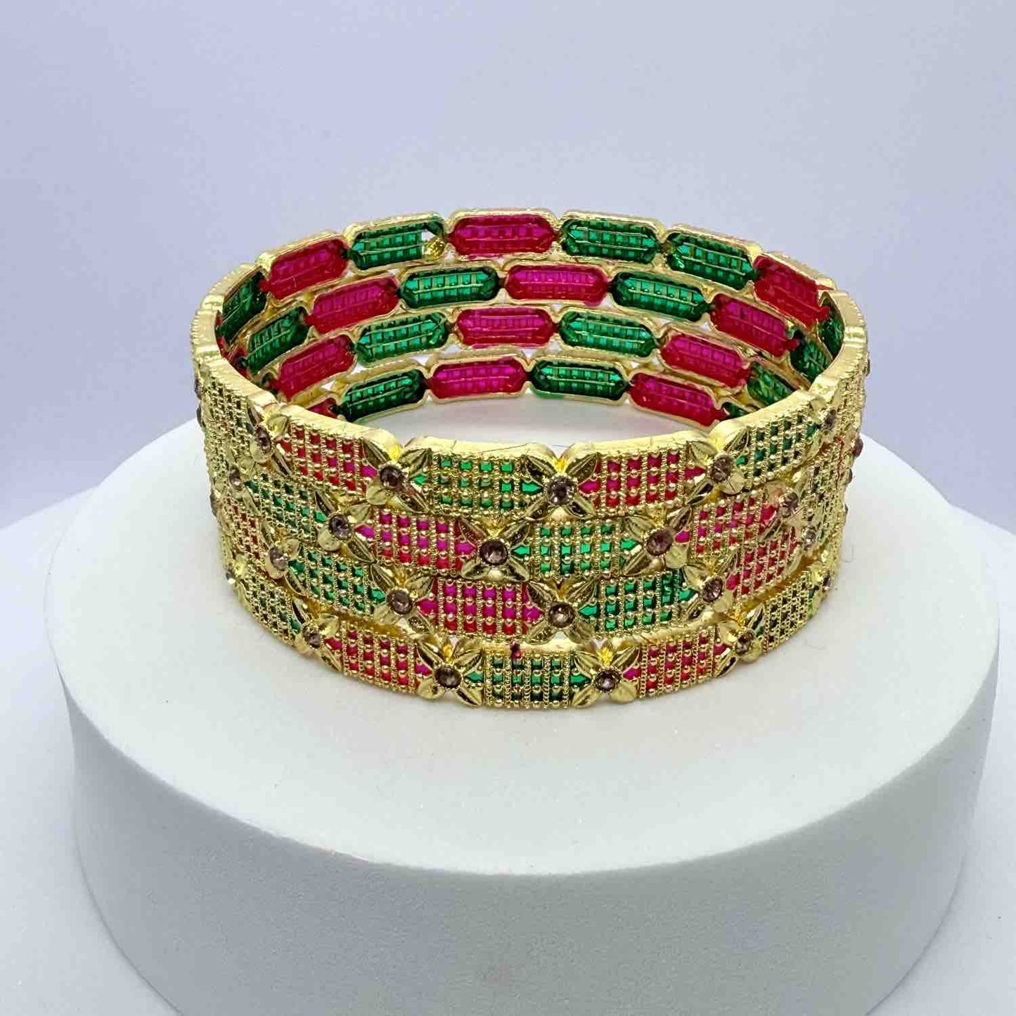 Brass Gold Plated Multi Fancy Bangle for women and girls