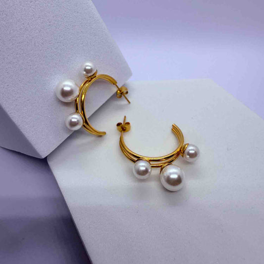 C Shape Hoop Earrings For Girls and Women