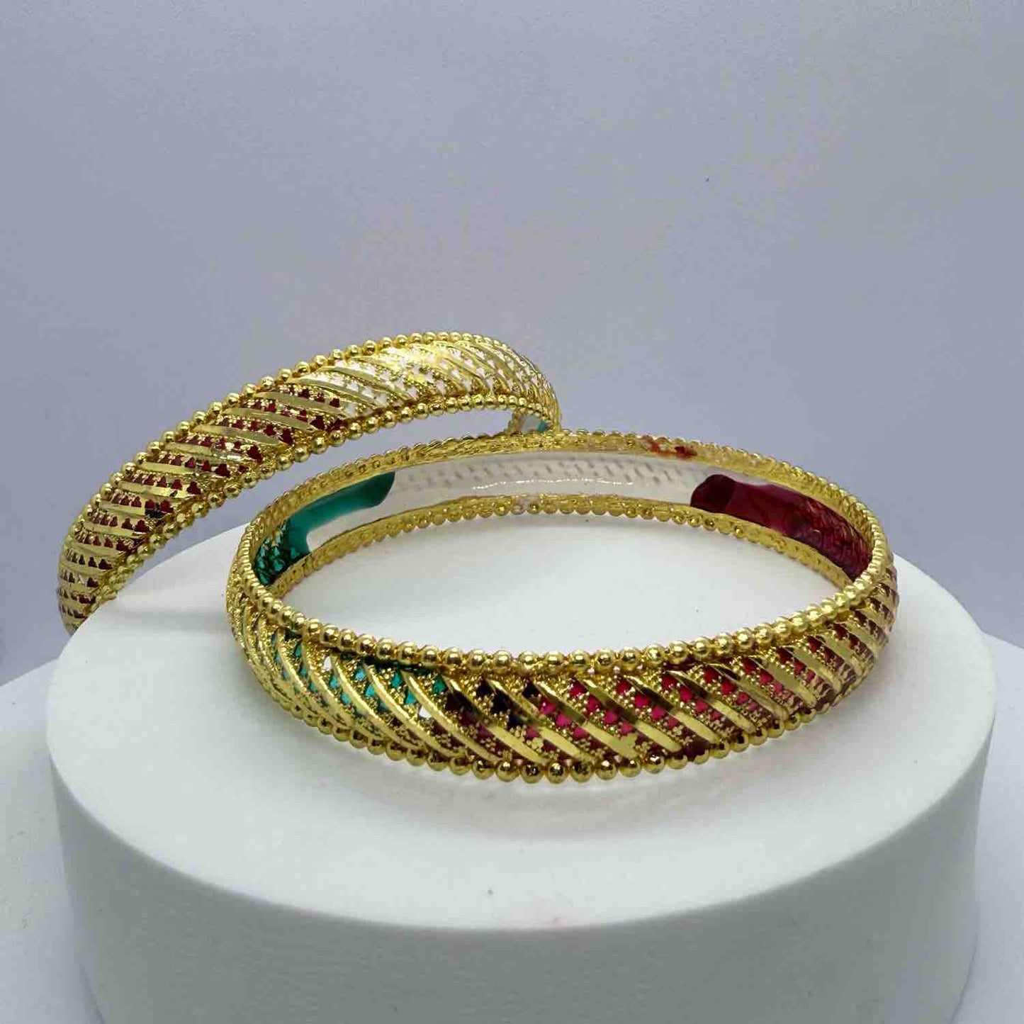 Multicolor Brass Traditional Bangle Set