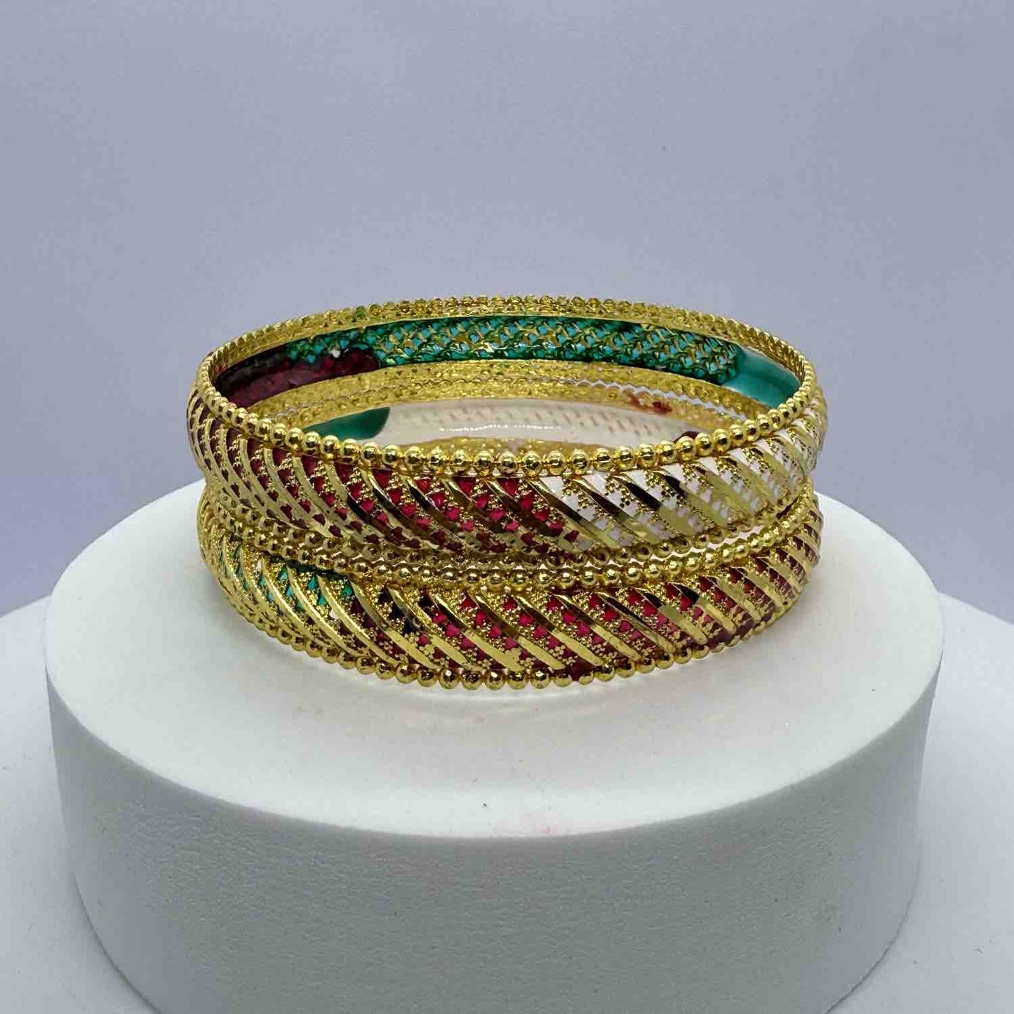 Multicolor Brass Traditional Bangle Set
