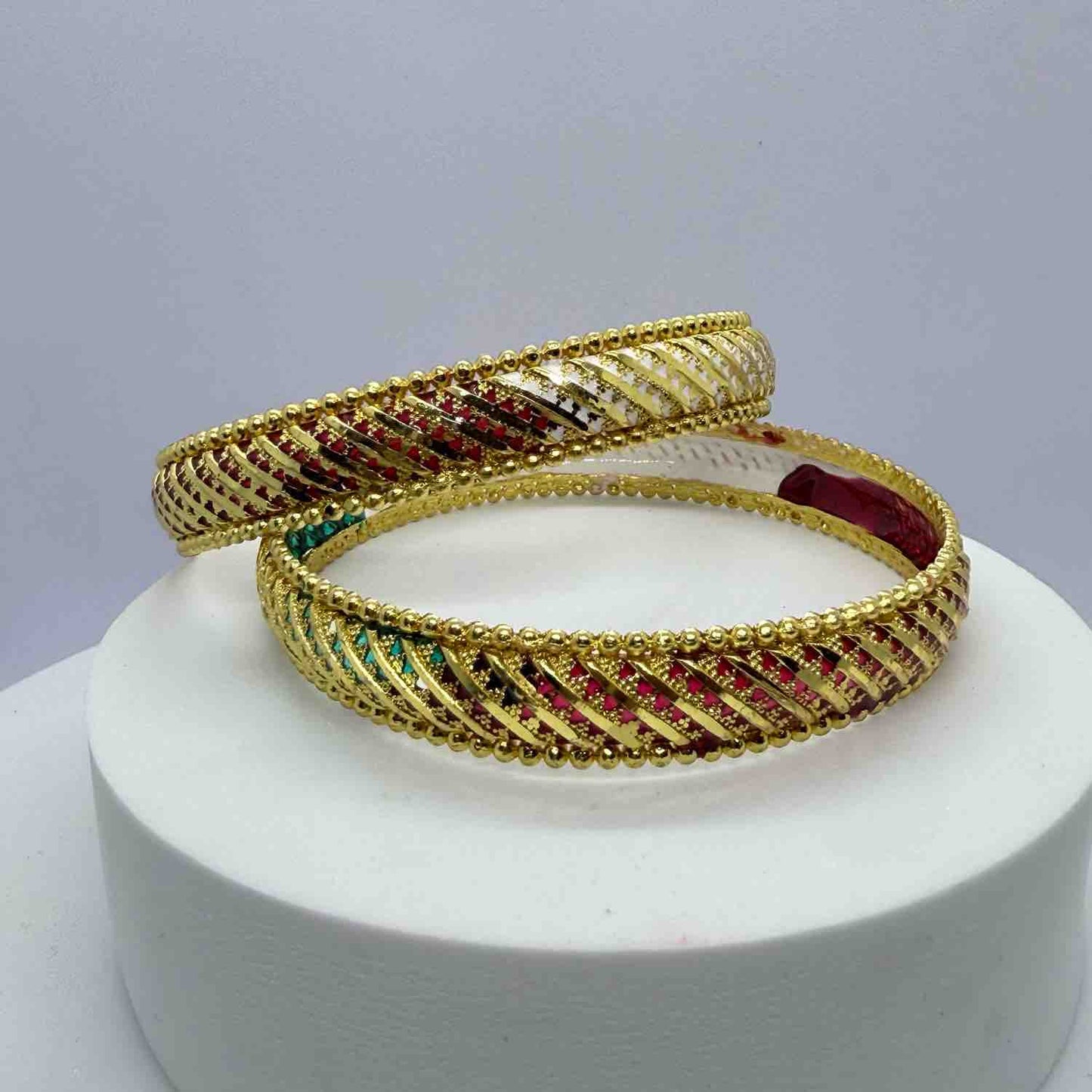 Multicolor Brass Traditional Bangle Set