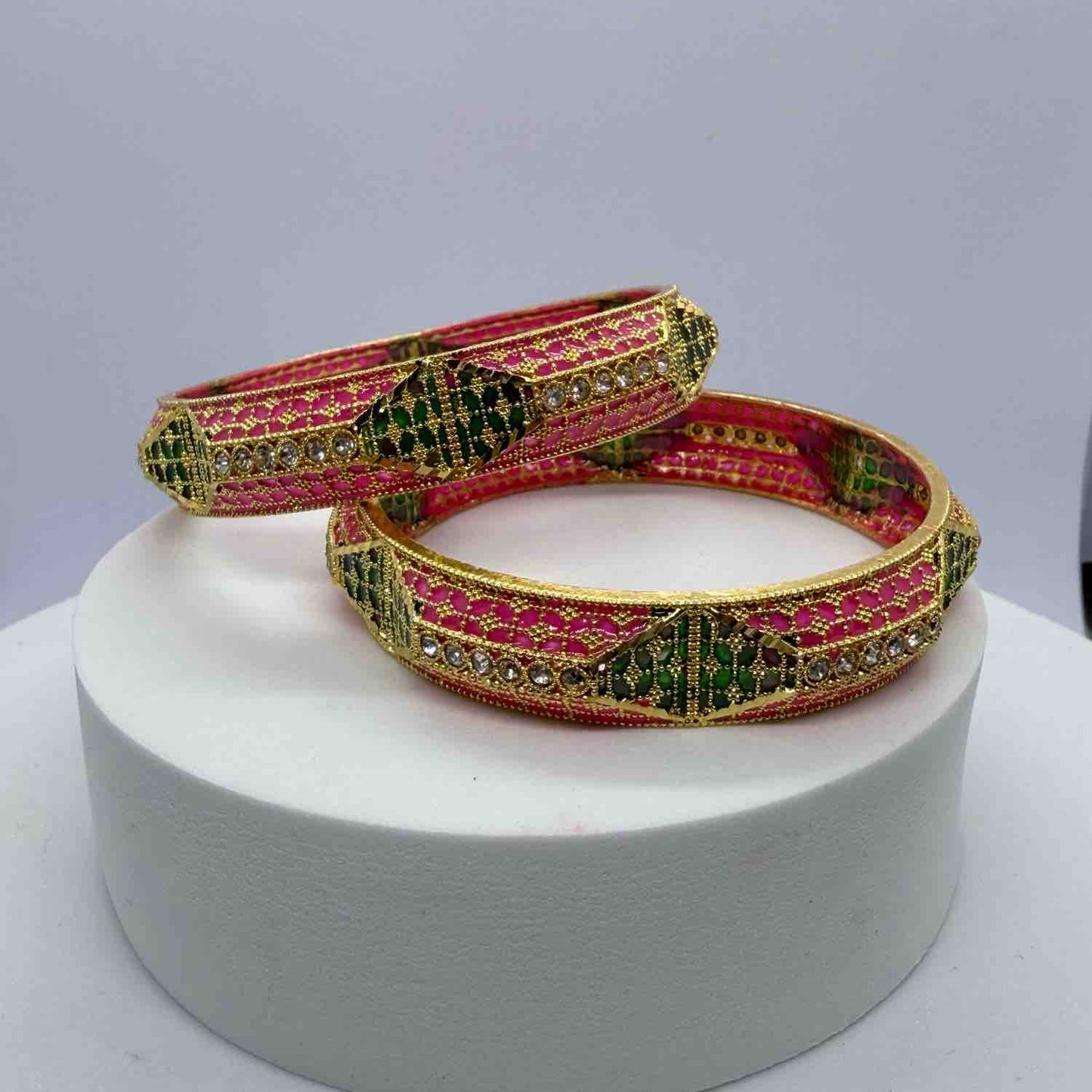 Brass Multicolor Bangle Set for Women and Girls set of 2