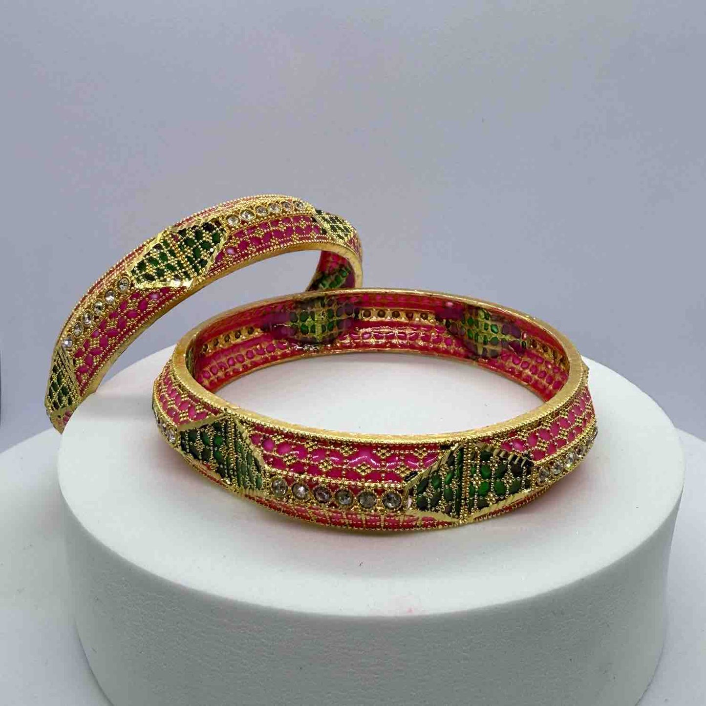 Brass Multicolor Bangle Set for Women and Girls set of 2