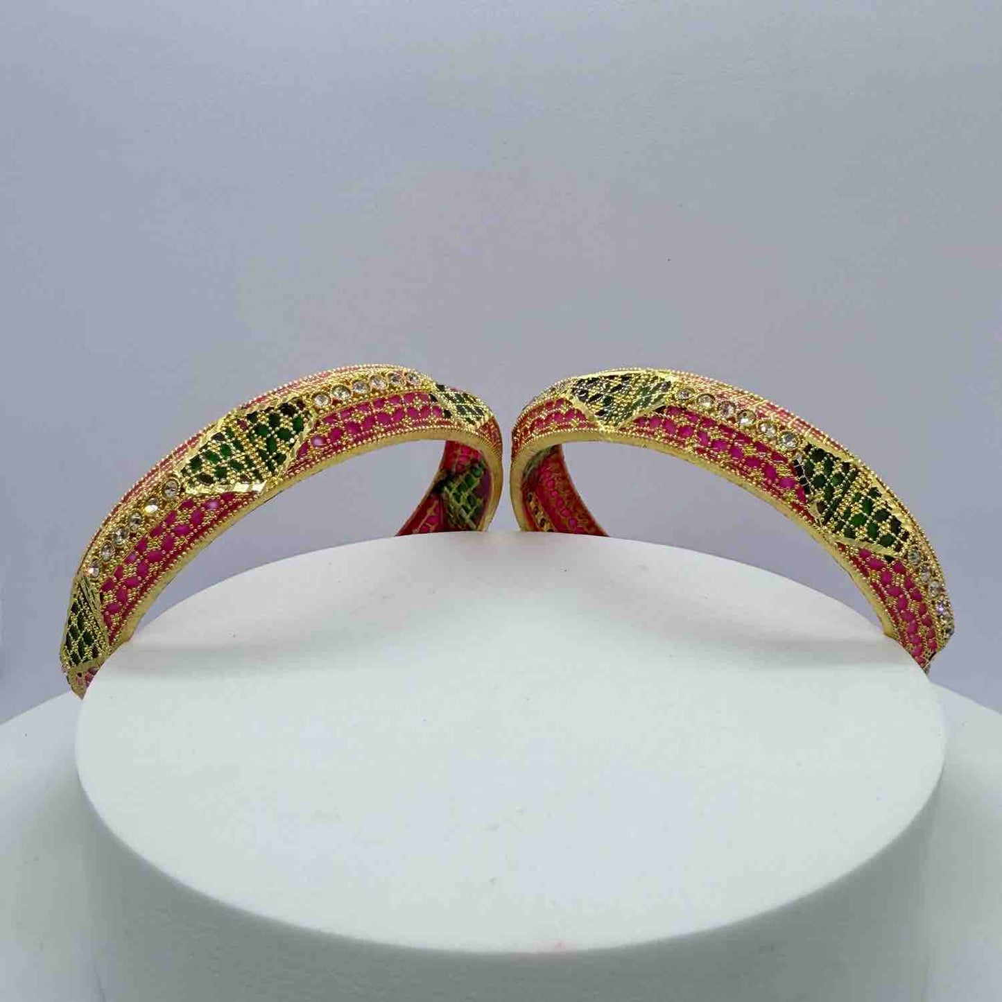 Brass Multicolor Bangle Set for Women and Girls set of 2