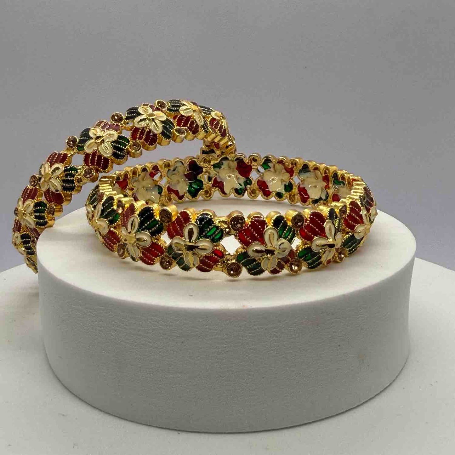 Brass Traditional Designer Bangle Set For Women Pack of 2