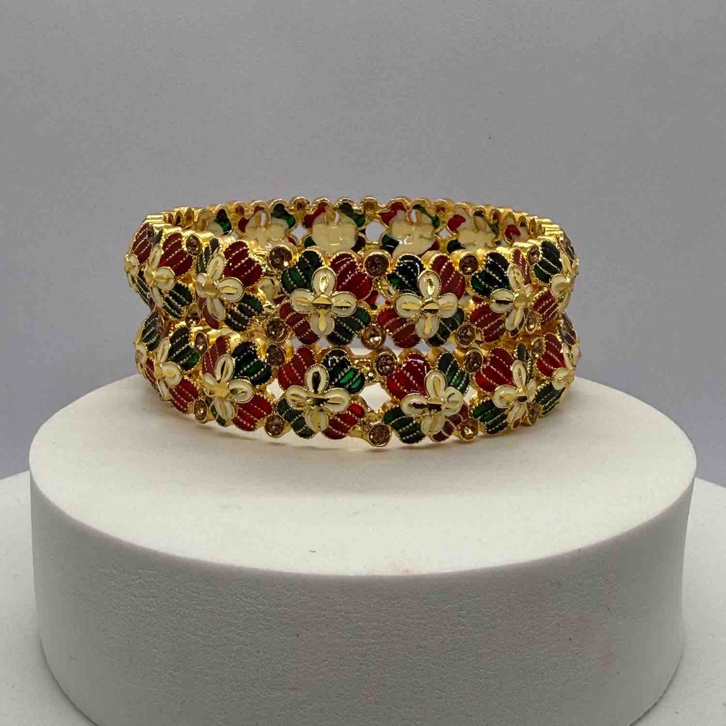 Brass Traditional Designer Bangle Set For Women Pack of 2