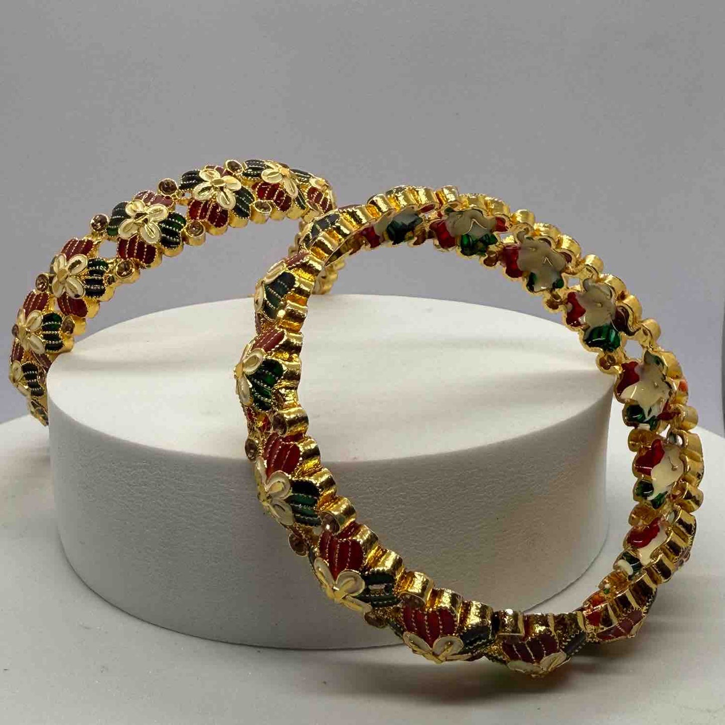 Brass Traditional Designer Bangle Set For Women Pack of 2