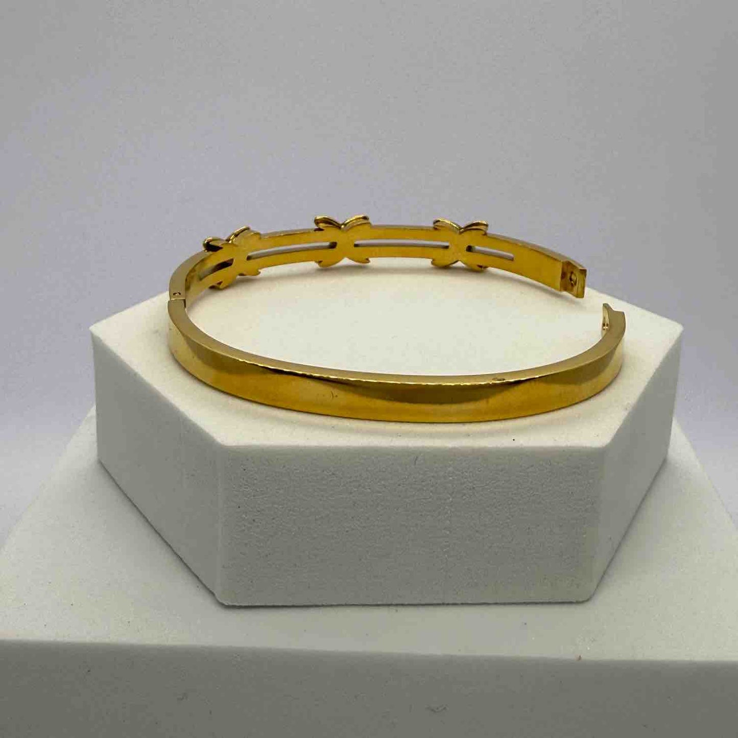 Cross-Hinged Stainless Steel Bangle