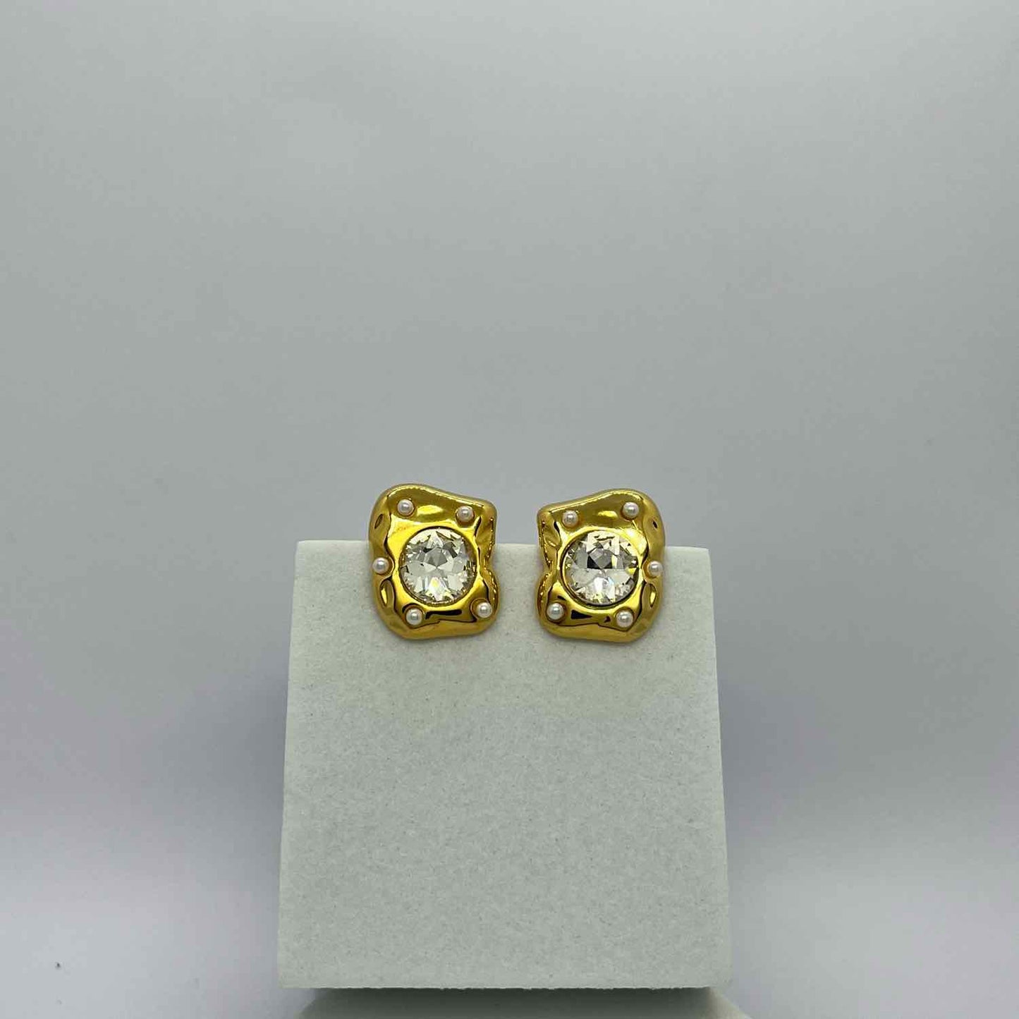Molten Gold Plated Stud Earrings