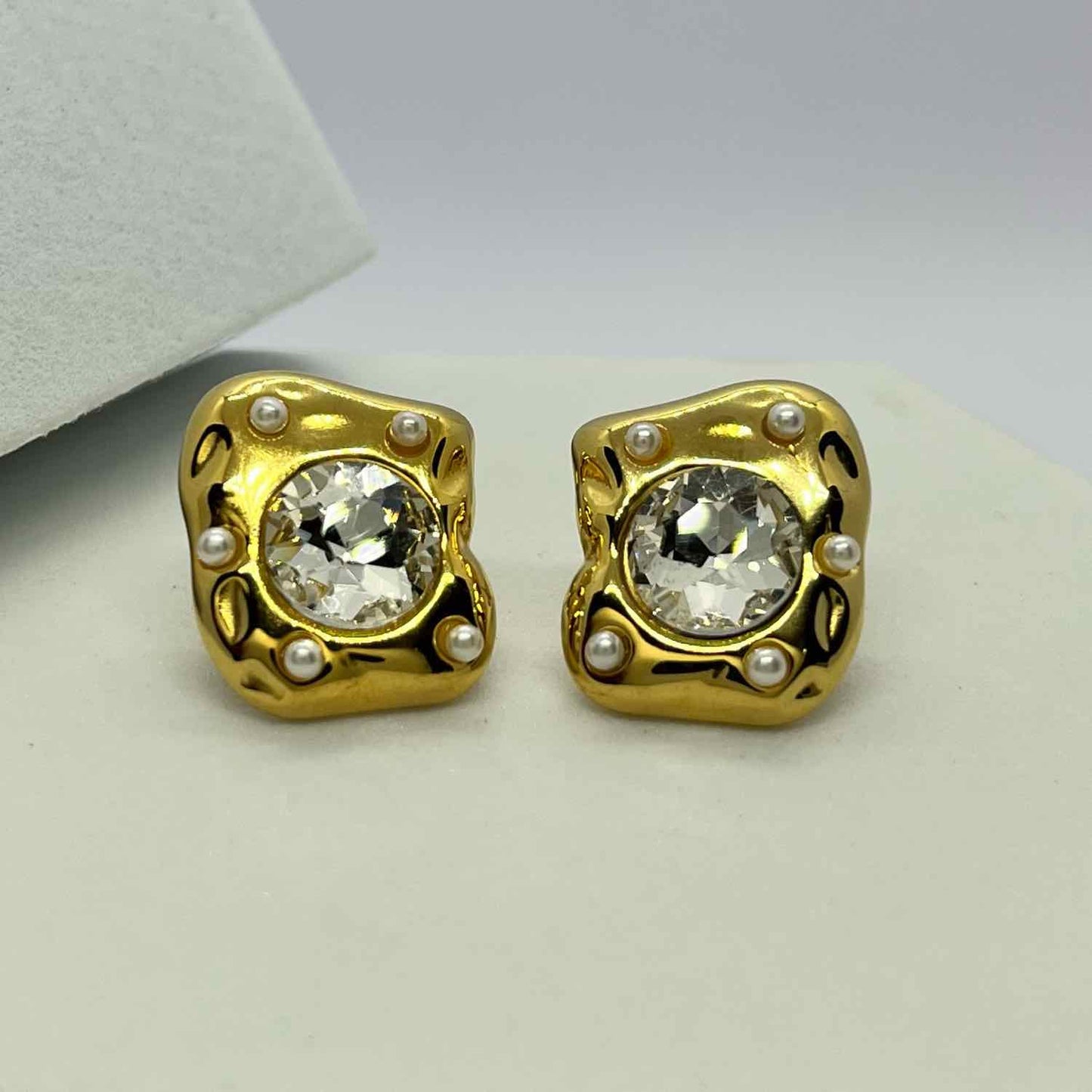 Molten Gold Plated Stud Earrings