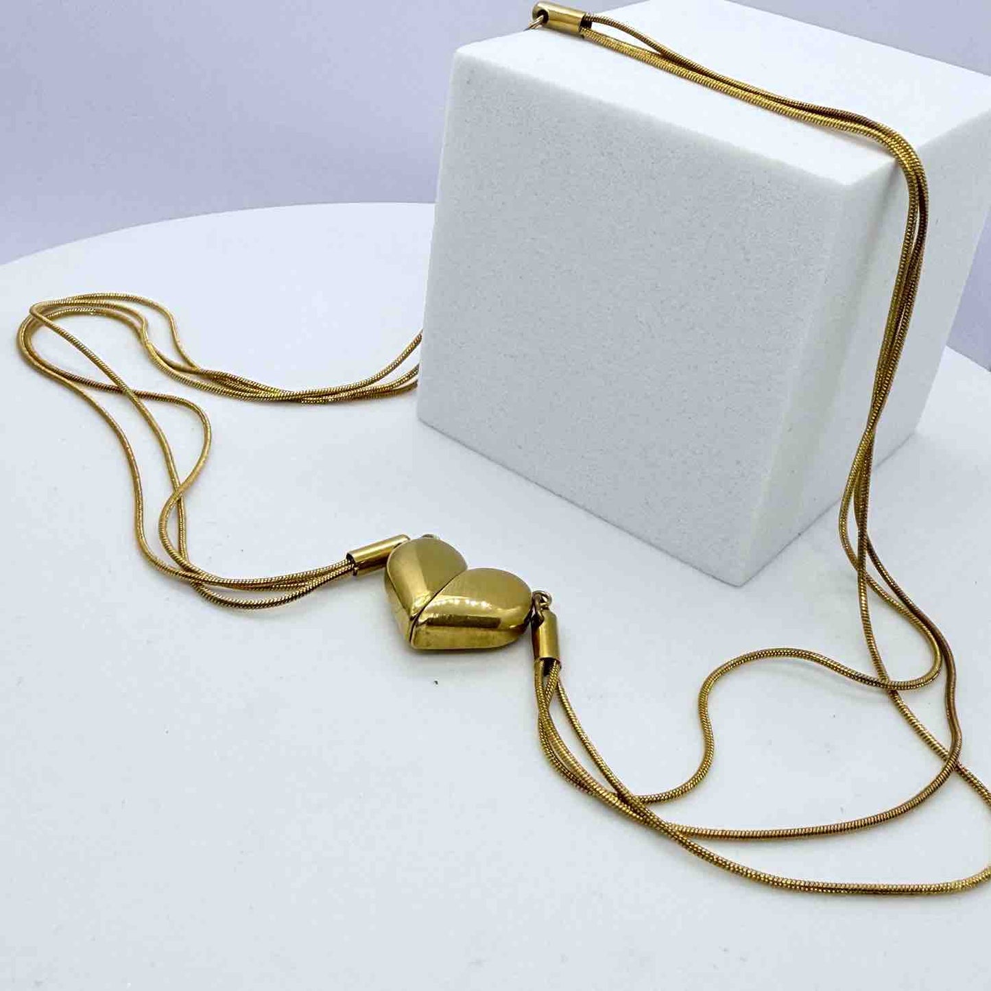 Gold Plated Anti Tarnish Stainless Steel Magnet Heart Pendant