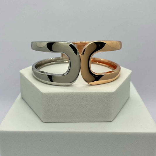 Anti-tarnish 18k Dual Toned Quirky Kada Cuff Bracelet