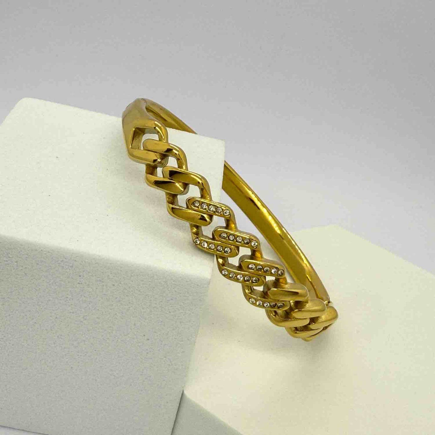 Chain Gold Plated Anti-Tarnish Cuff Bangle