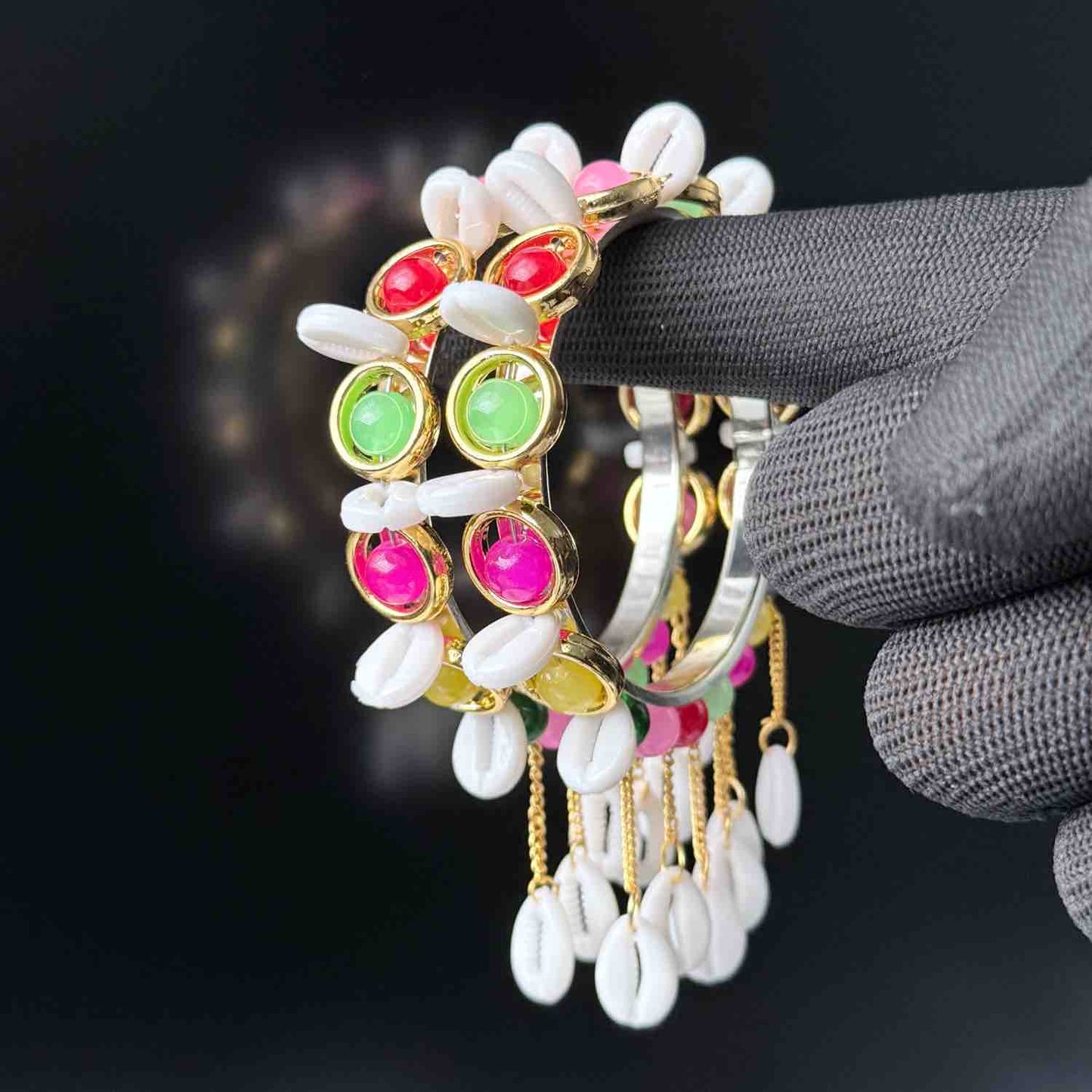 Kodi Latkan Bangles For Women, Traditional bangles multicolor for Wedding Haldi Ceremony Baby Shower pack of 2