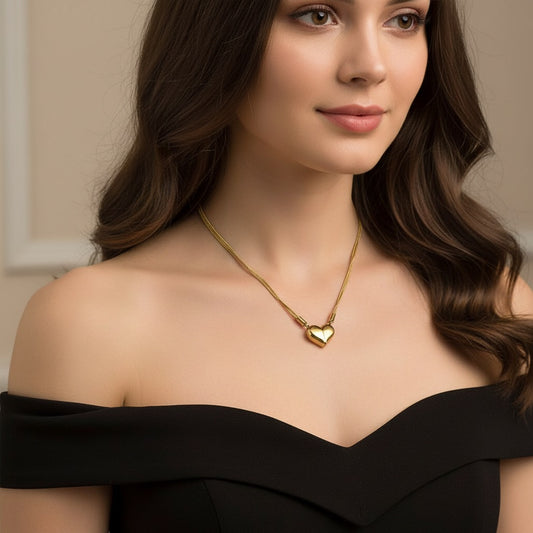 Gold Plated Anti Tarnish Stainless Steel Magnet Heart Pendant